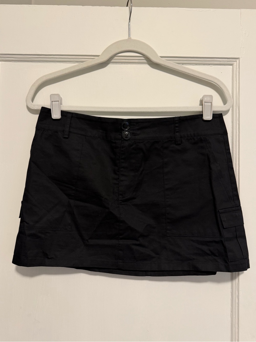 Black Cargo Miniskirt